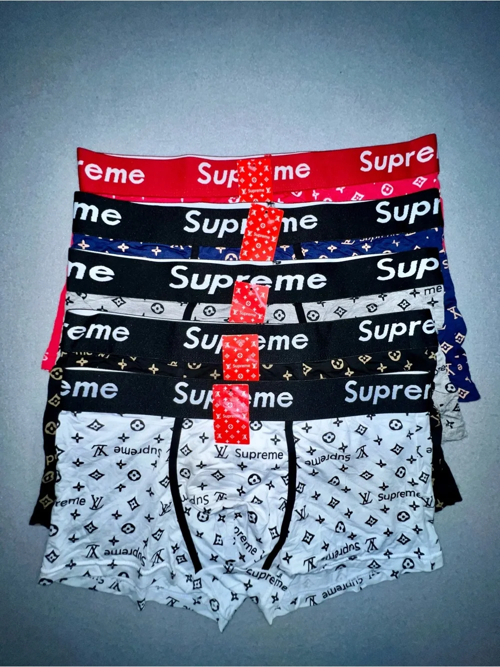 Supreme x LV Monogram Boxer Briefs Lot of 5 Men's XXL Read Description